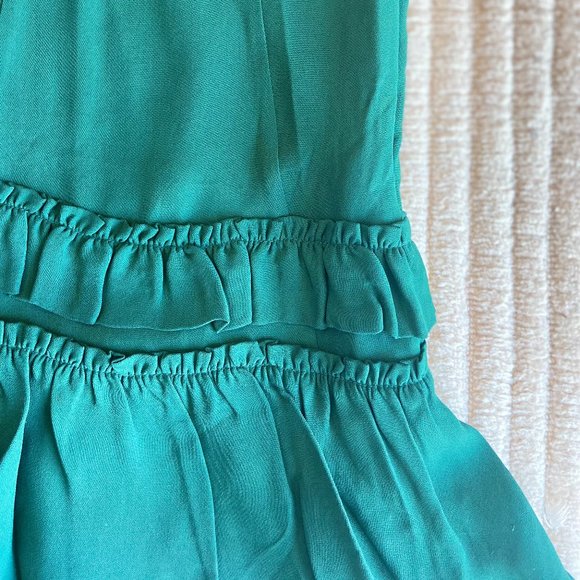 J Crew Crewcuts crepe green ruffled dress with pockets, Girls size 6, NWT - Picture 4 of 10